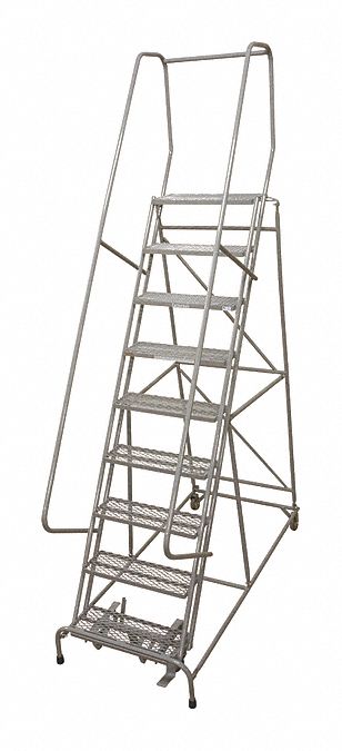 Rolling Ladder Steel 120In. H. Gray
