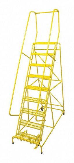 Rolling Ladder Steel 120In. H. Yellow