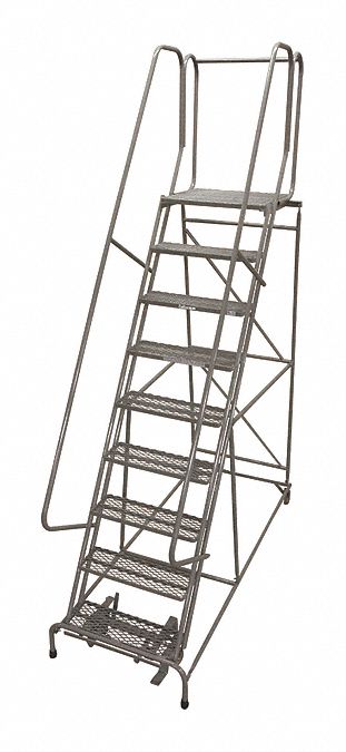 Rolling Ladder Steel 120In. H. Gray