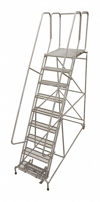 Rolling Ladder Steel 120In. H. Gray