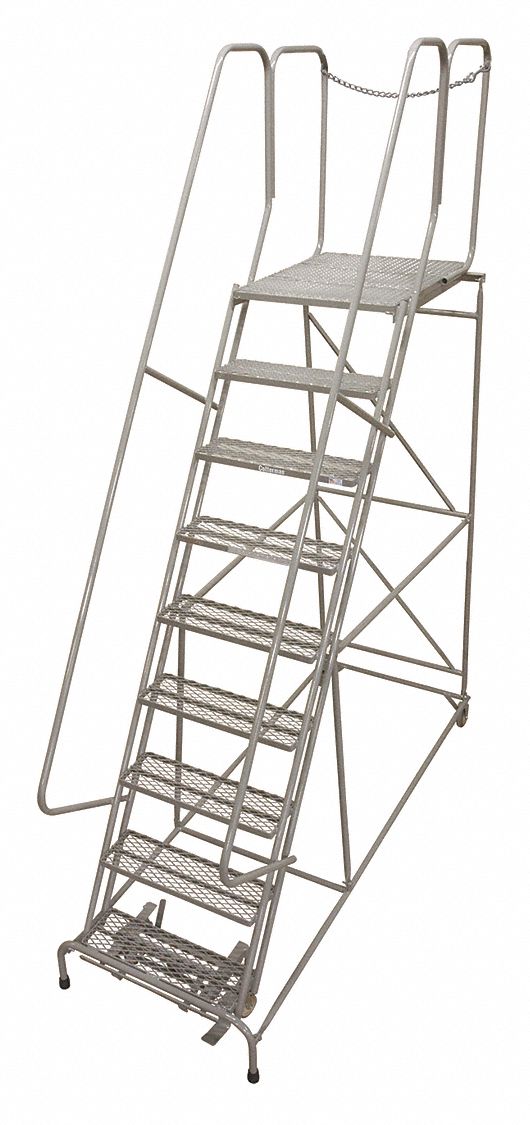 Rolling Ladder Steel 120In. H. Gray