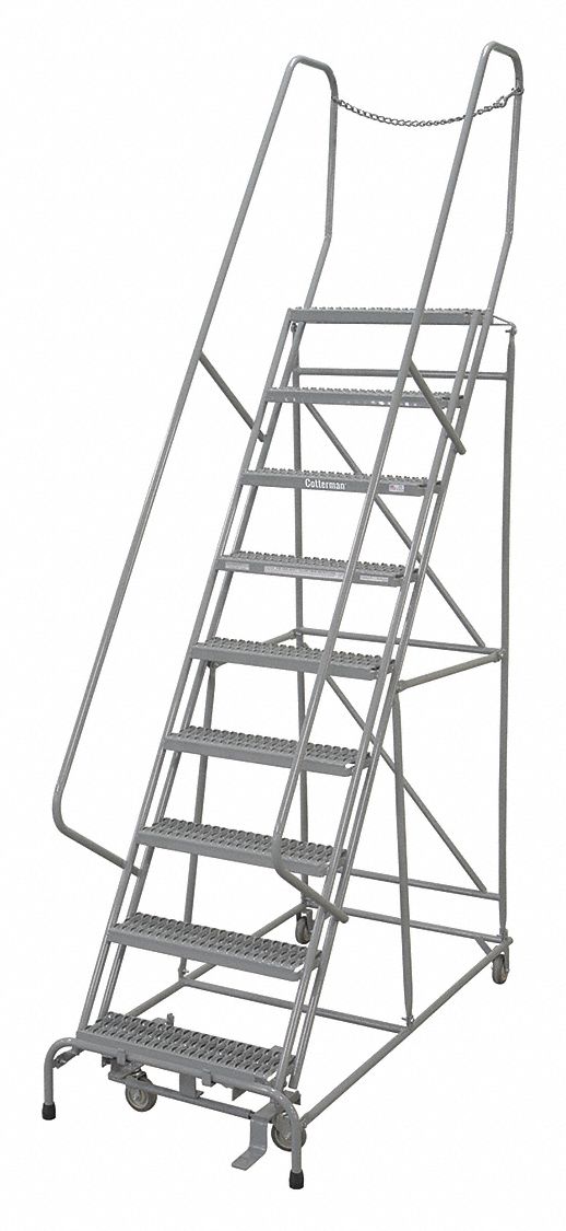 Rolling Ladder Steel 120In. H. Gray