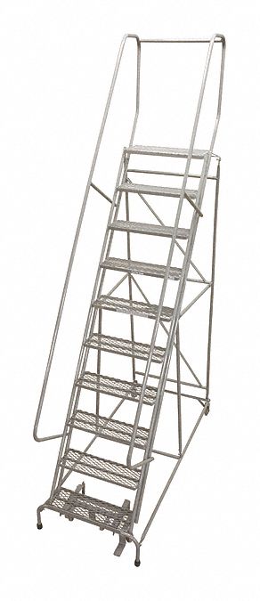 Rolling Ladder Steel 130In. H. Gray