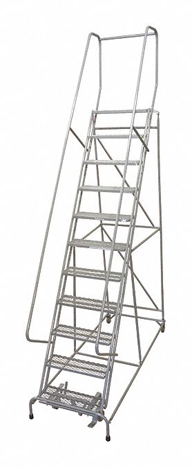 Rolling Ladder Steel 140In. H. Gray