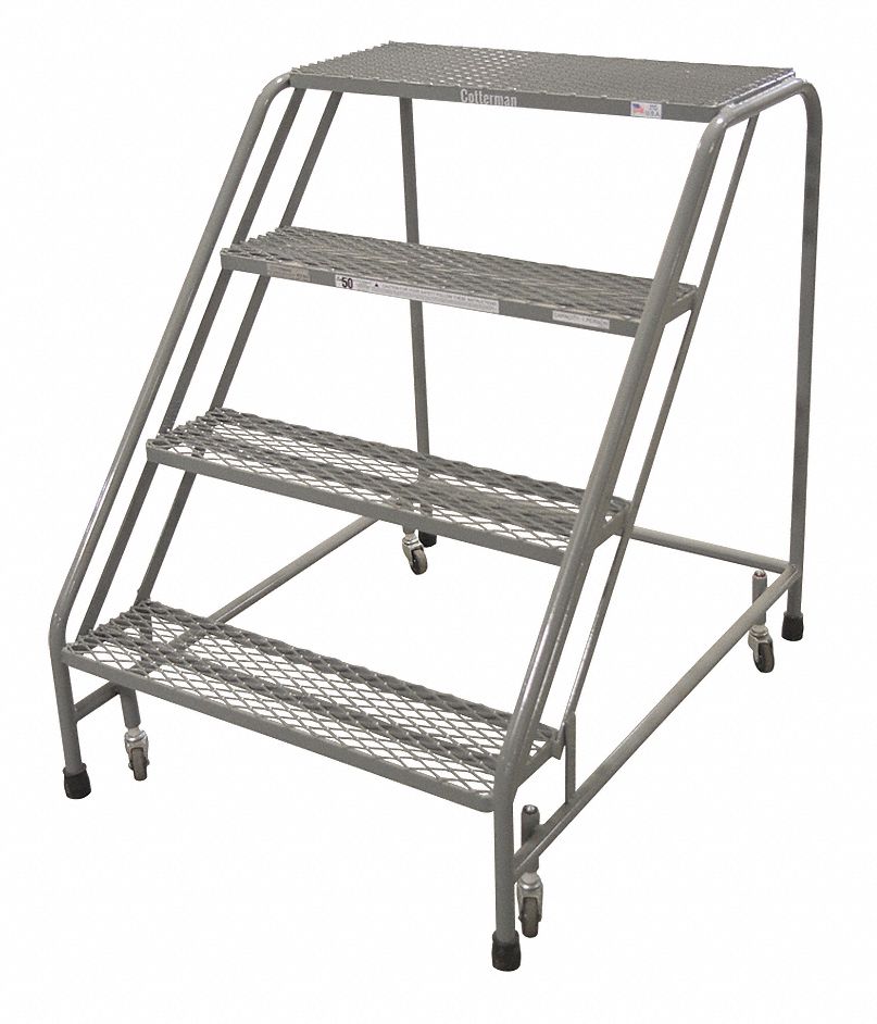 Rolling Ladder Steel 40In. H. Gray