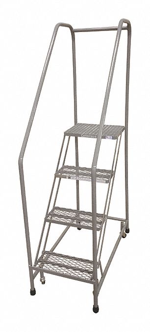 Rolling Ladder Steel 70In. H. Gray