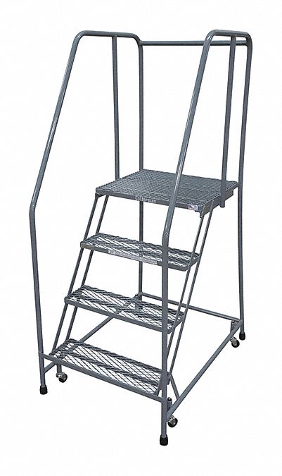 Rolling Ladder Steel 70In. H. Gray