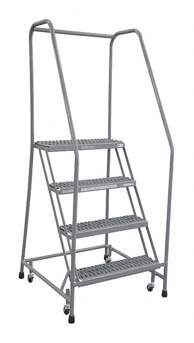 Rolling Ladder Steel 70In. H. Gray