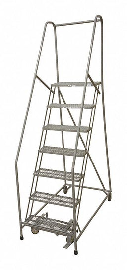 Rolling Ladder Steel 100In. H. Gray
