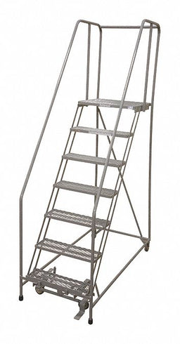 Rolling Ladder Steel 100In. H. Gray