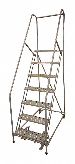 Rolling Ladder Steel 100In. H. Gray