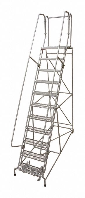 Rolling Ladder Steel 140In. H. Gray