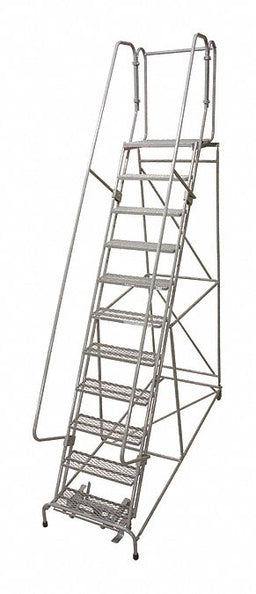 Rolling Ladder Steel 140In. H. Gray