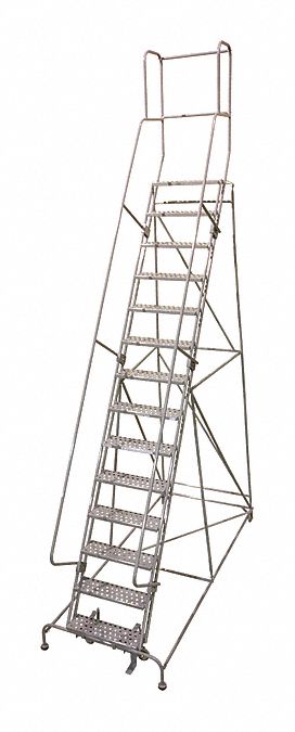 Rolling Ladder Steel 182In. H. Gray