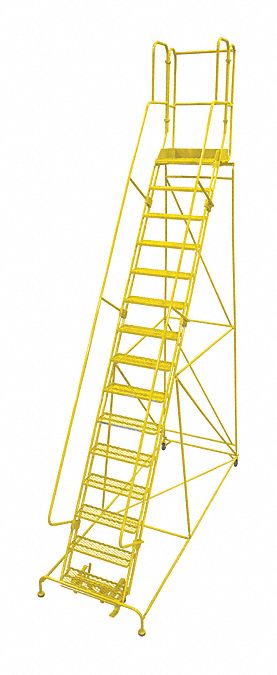 Rolling Ladder Steel 192In. H. Yellow