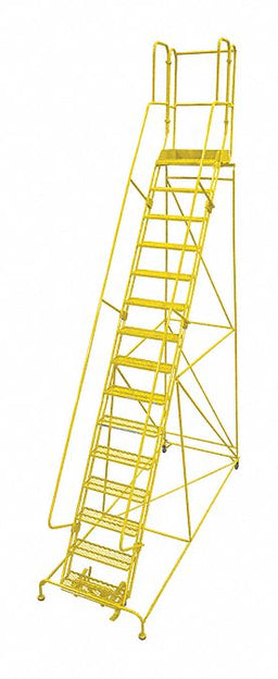 Rolling Ladder Steel 192In. H. Yellow