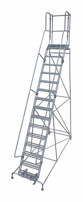 Rolling Ladder Steel 192In. H. Gray
