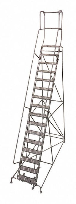 Rolling Ladder Steel 202In. H. Gray