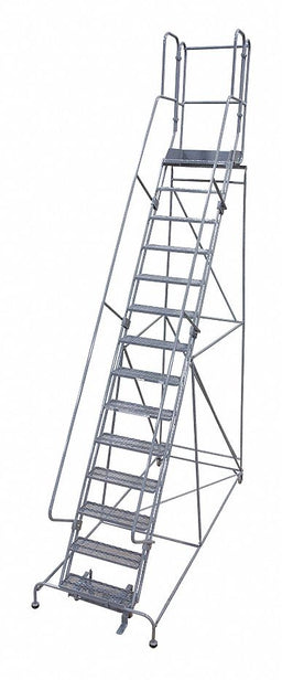 Rolling Ladder Steel 110In. H. Gray