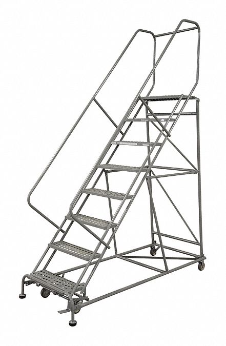 Rolling Ladder Steel 192In. H. Gray