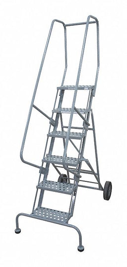 Rolling Ladder Steel 110In. H. Gray