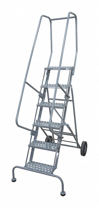 Rolling Ladder Steel 110In. H. Gray