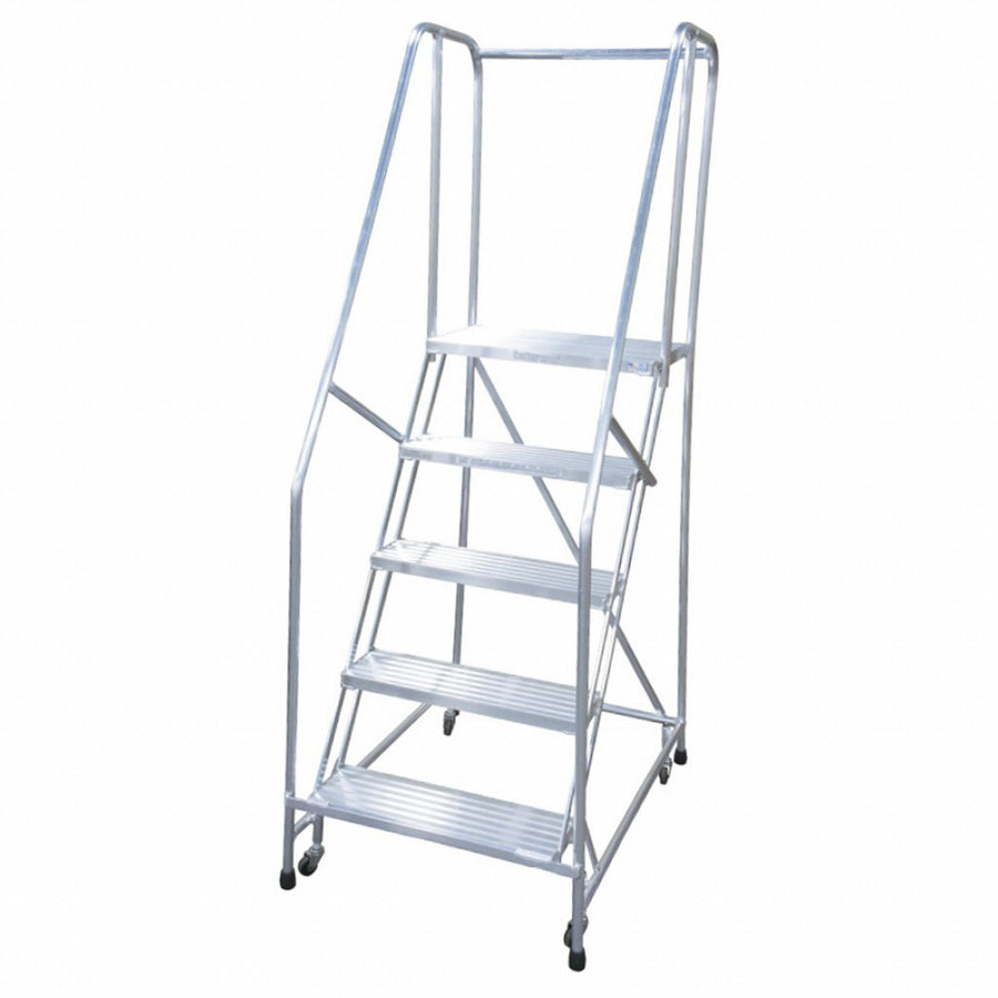 Rolling Ladder Steel 30 in H Gray