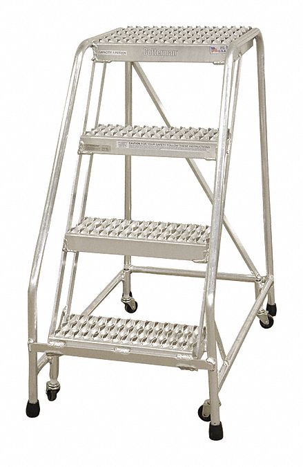Rolling Ladder Steel 70In. H. Gray
