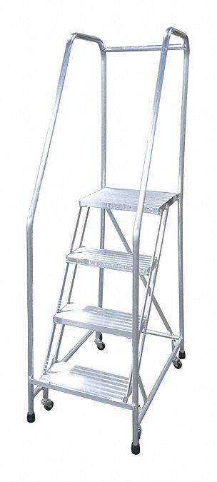 Rolling Ladder Steel 70In. H. Gray