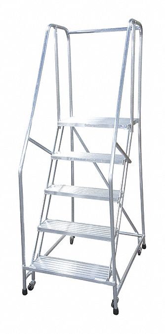 Rolling Ladder Steel 80In. H. Gray