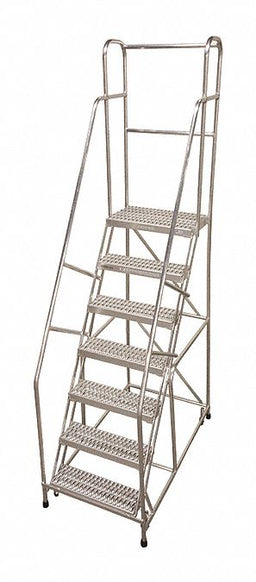 Rolling Ladder Steel 100In. H. Gray