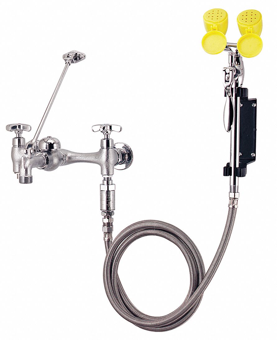 Dual Head Drench Hose w/Faucet Wall 6 ft