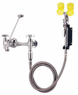 Dual Head Drench Hose w/Faucet Wall 6 ft