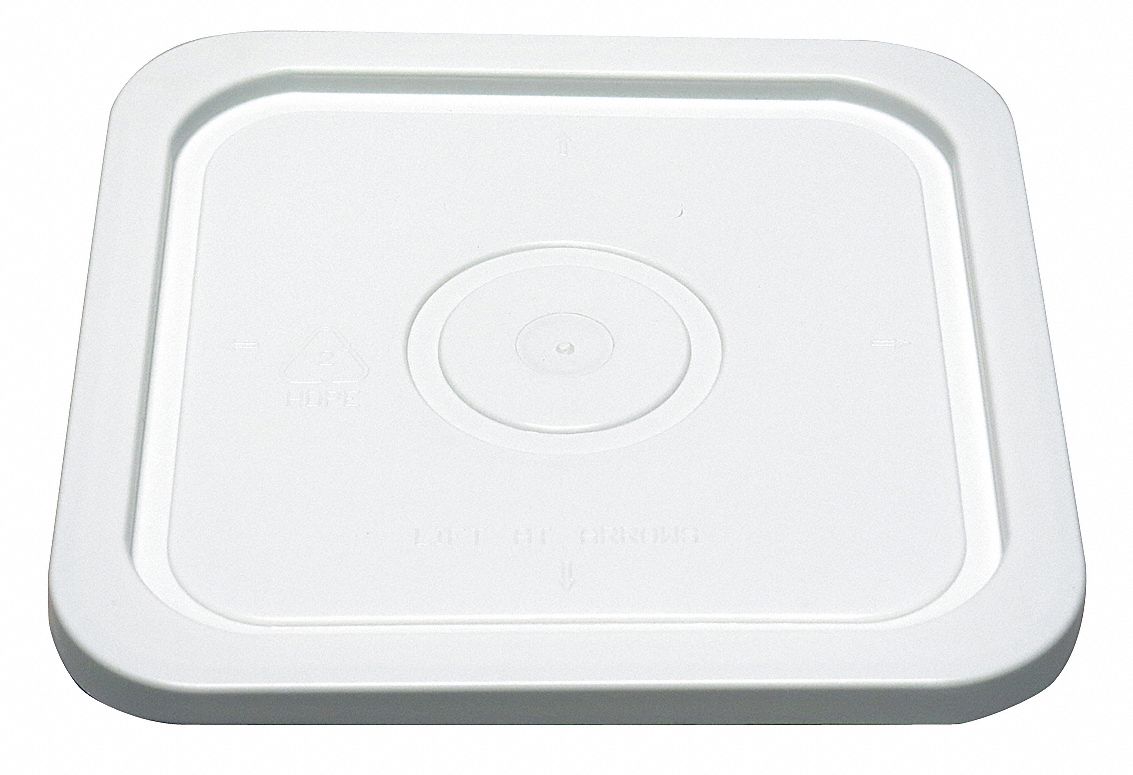 Plastic Pail Lid White HDPE 10 5/16 in