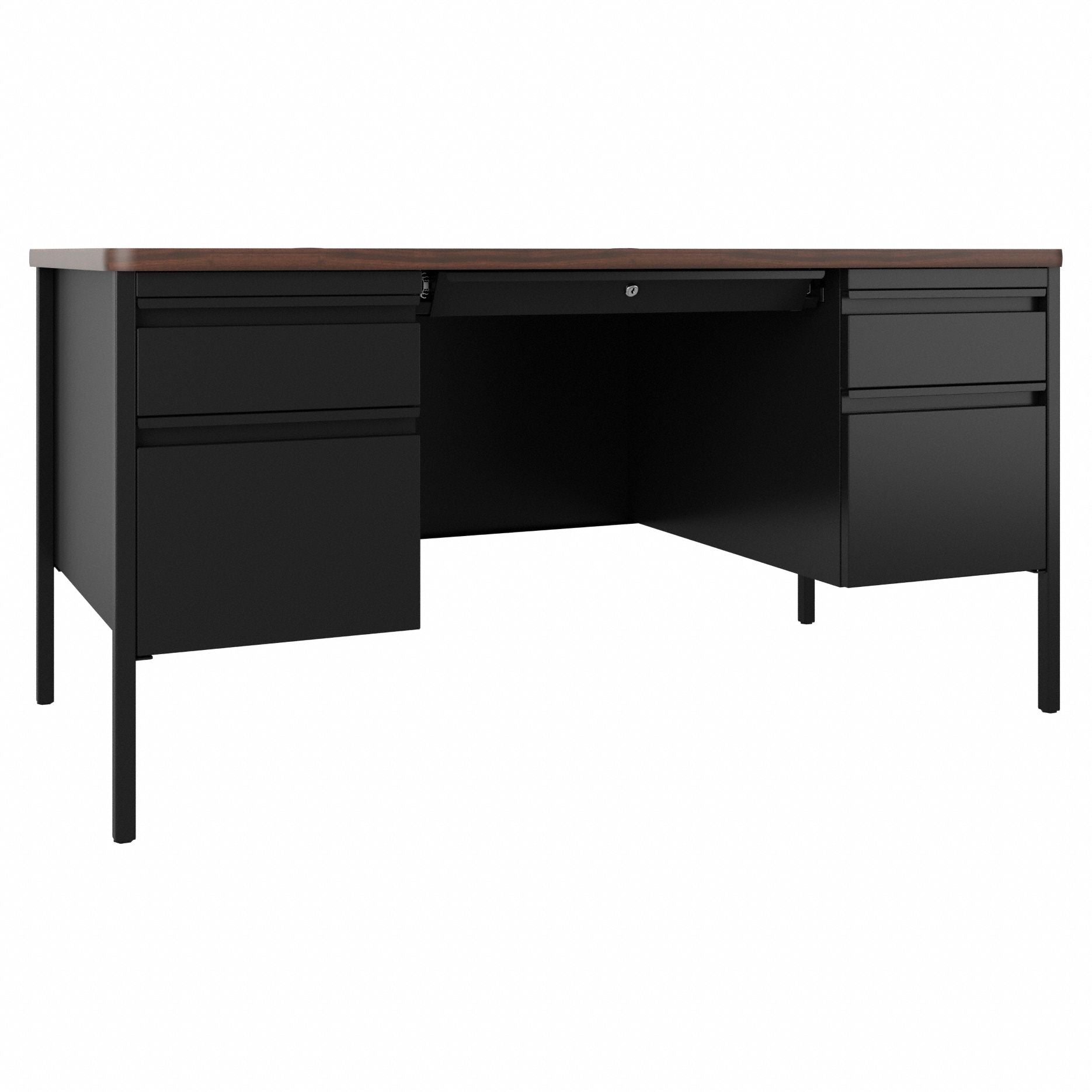 Office Desk 29 1/2 in H Black/Walnut