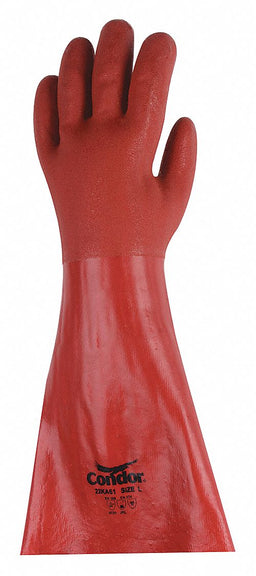 Chem Resist Glove PVC 18 In L Red PR