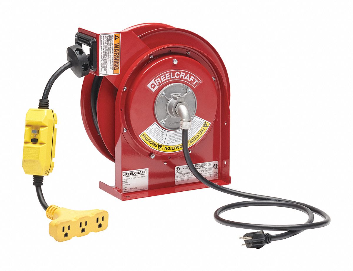 Cord Reel Triple Outlet Gfci