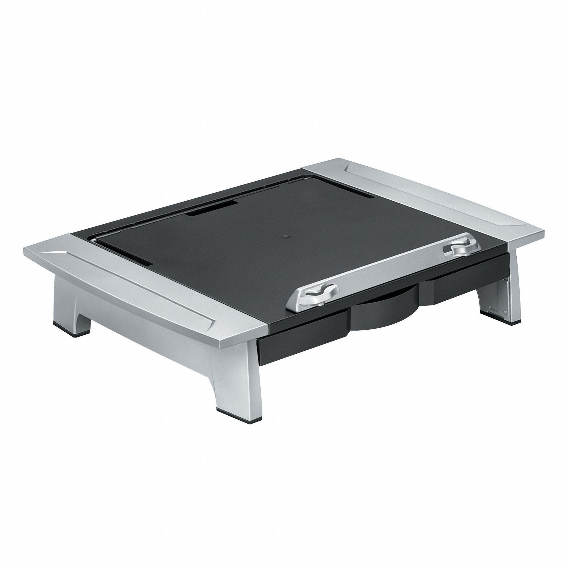 Monitor Stand 6 1/2 in H Black Silver