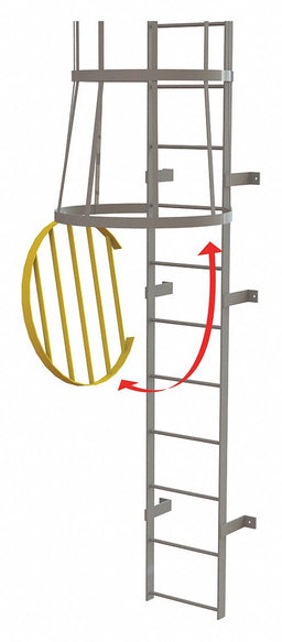 Ladder Fixed Steel Cage Door