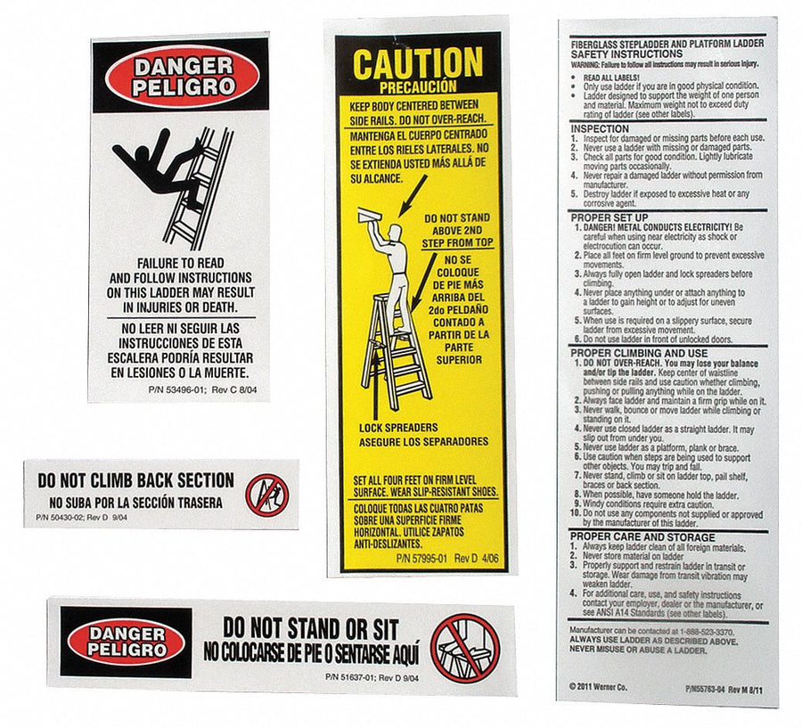 AL Stepladder Safety and Instr. Labels