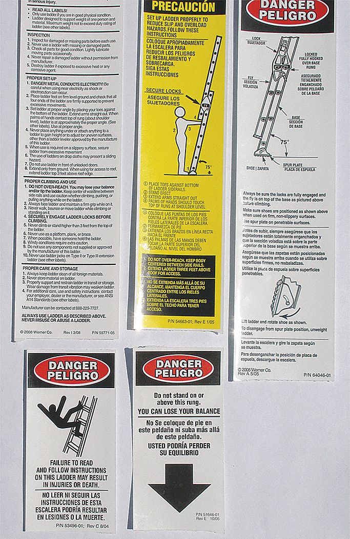 AL Ext. Ladder Safety and Instr. Labels