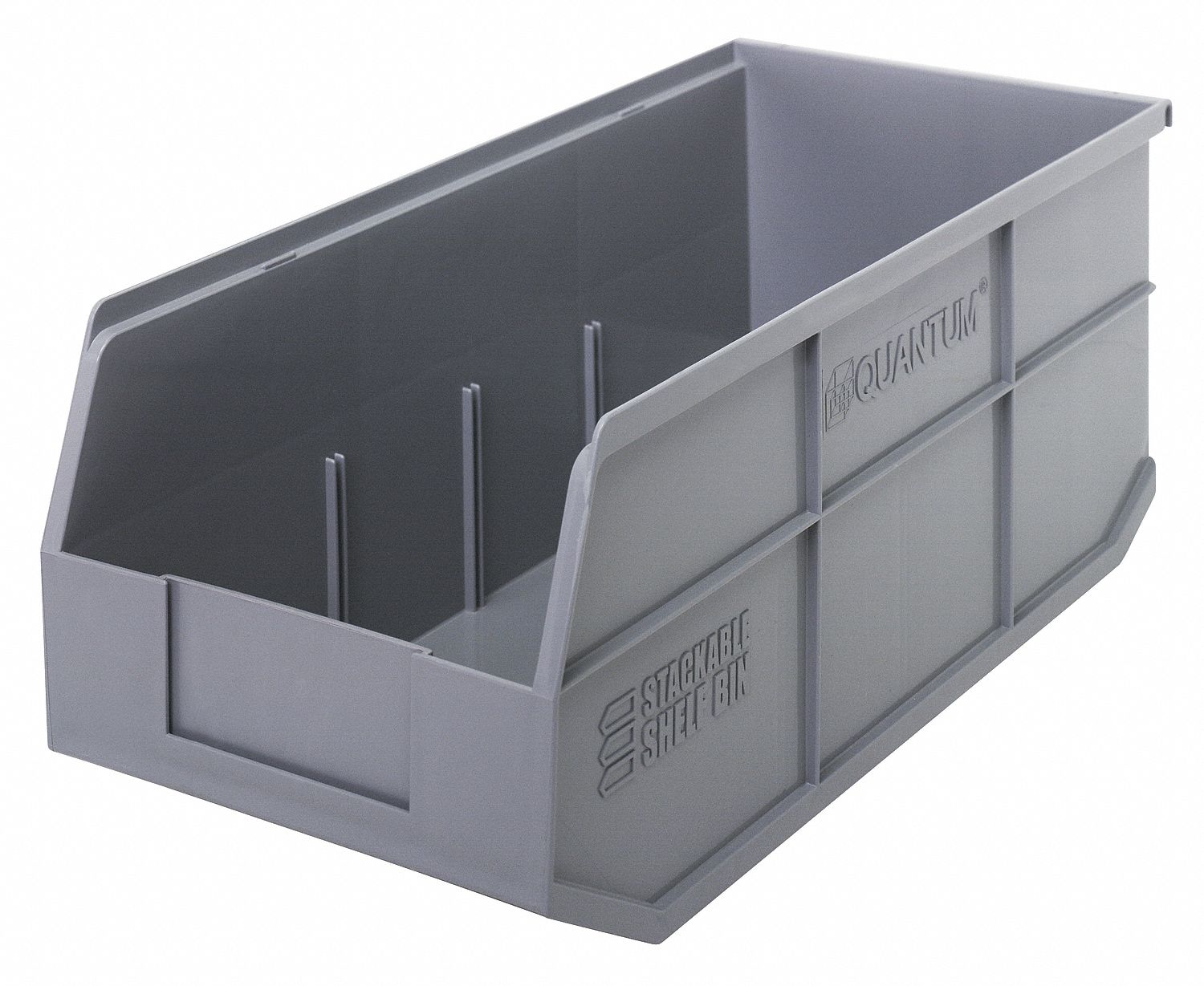 G7049 Shelf Bin Gray Polypropylene 7 in