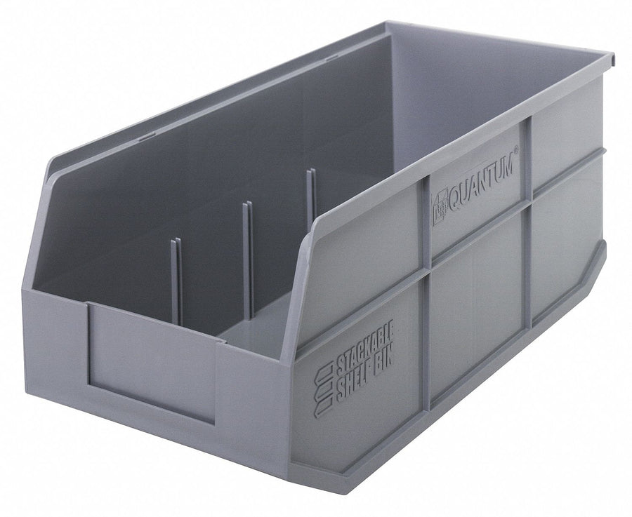 G7049 Shelf Bin Gray Polypropylene 7 in