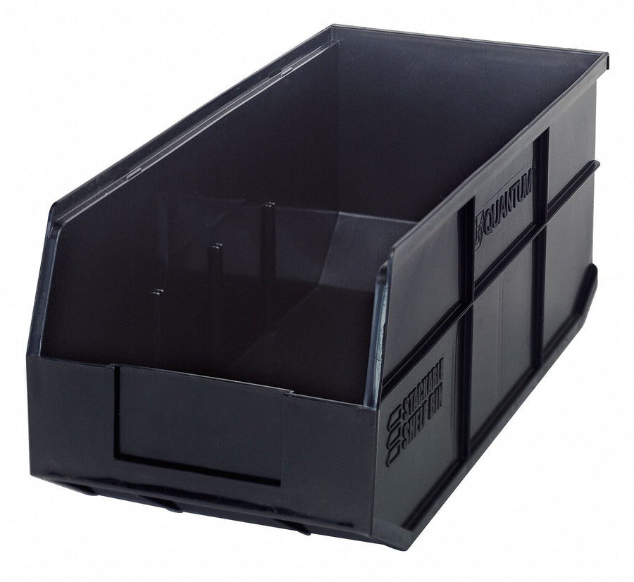G7049 Shelf Bin Black Polypropylene 7 in