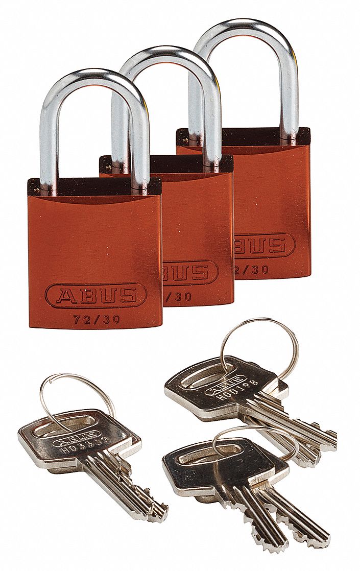 K7468 Lockout Padlock KA Brown 1-7/16 H PK3