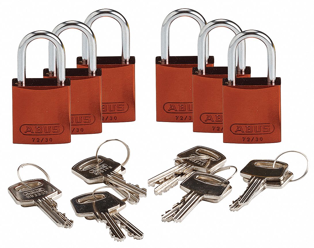 K7468 Lockout Padlock KA Brown 1-7/16 H PK6