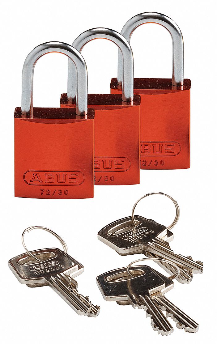 K7467 Lockout Padlock KA Orange 1-7/16 H PK3