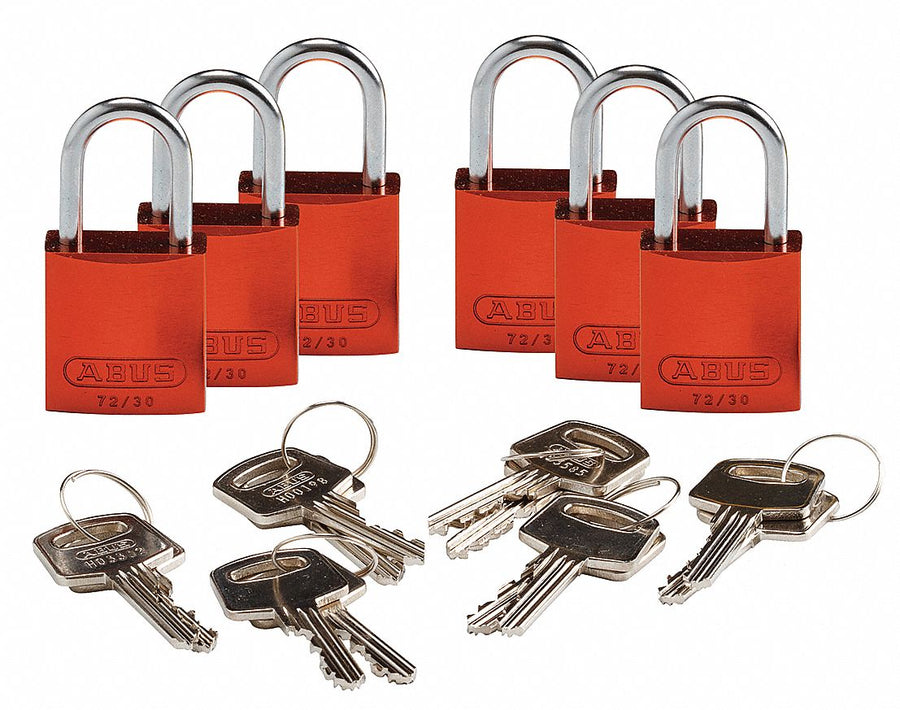 K7468 Lockout Padlock KA Orange 1-7/16 H PK6