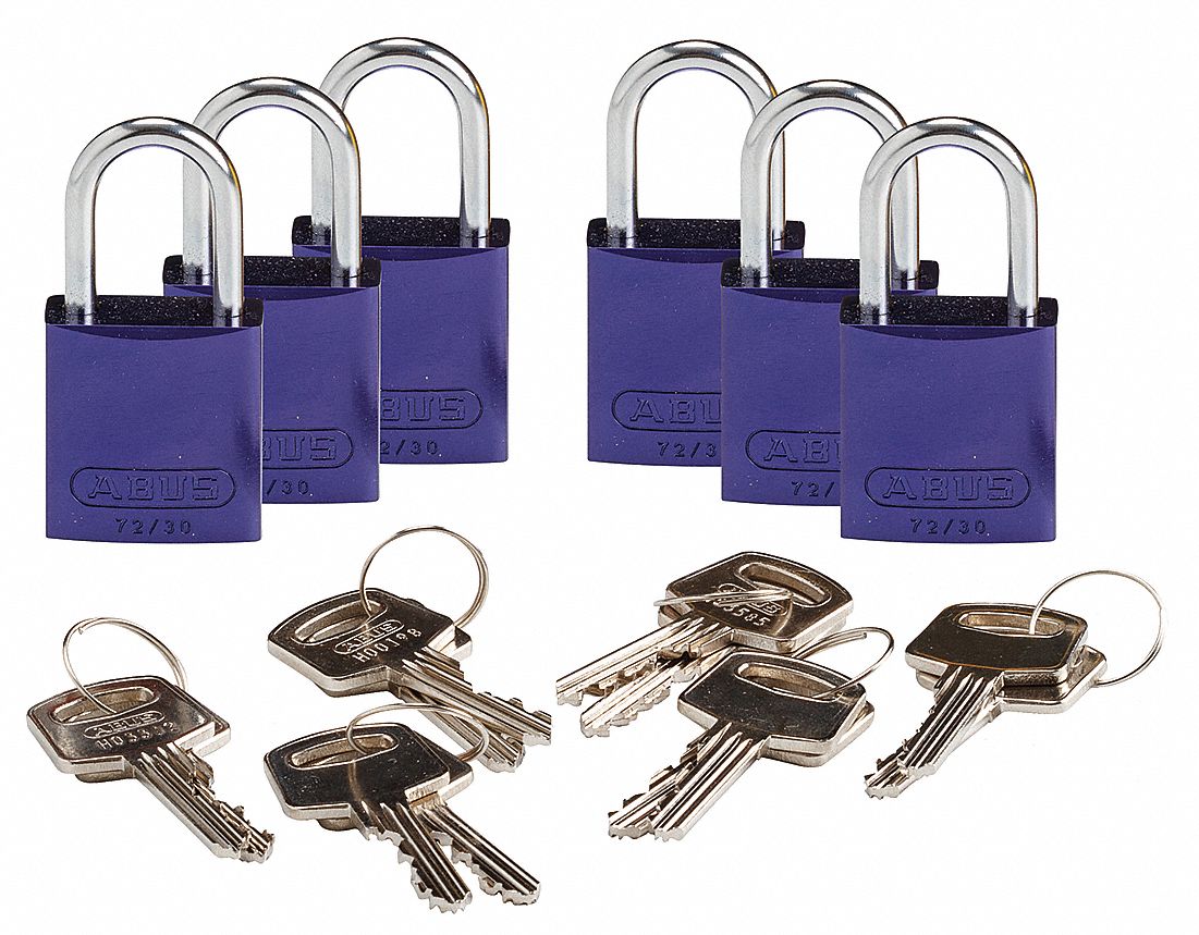 K7941 Lockout Padlock KD Purple 1-7/16 H PK6