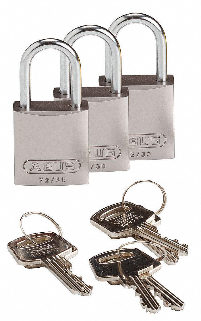 K7467 Lockout Padlock KA Silver 1-7/16 H PK3